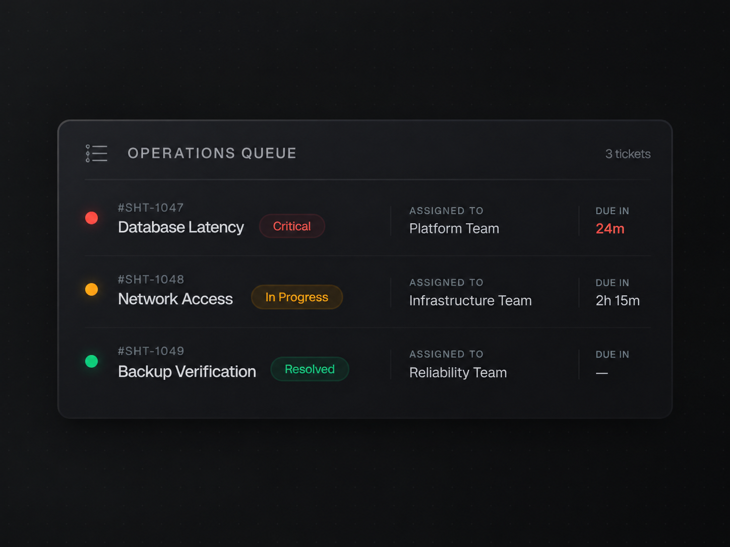 Illustration representing Operations Tickets